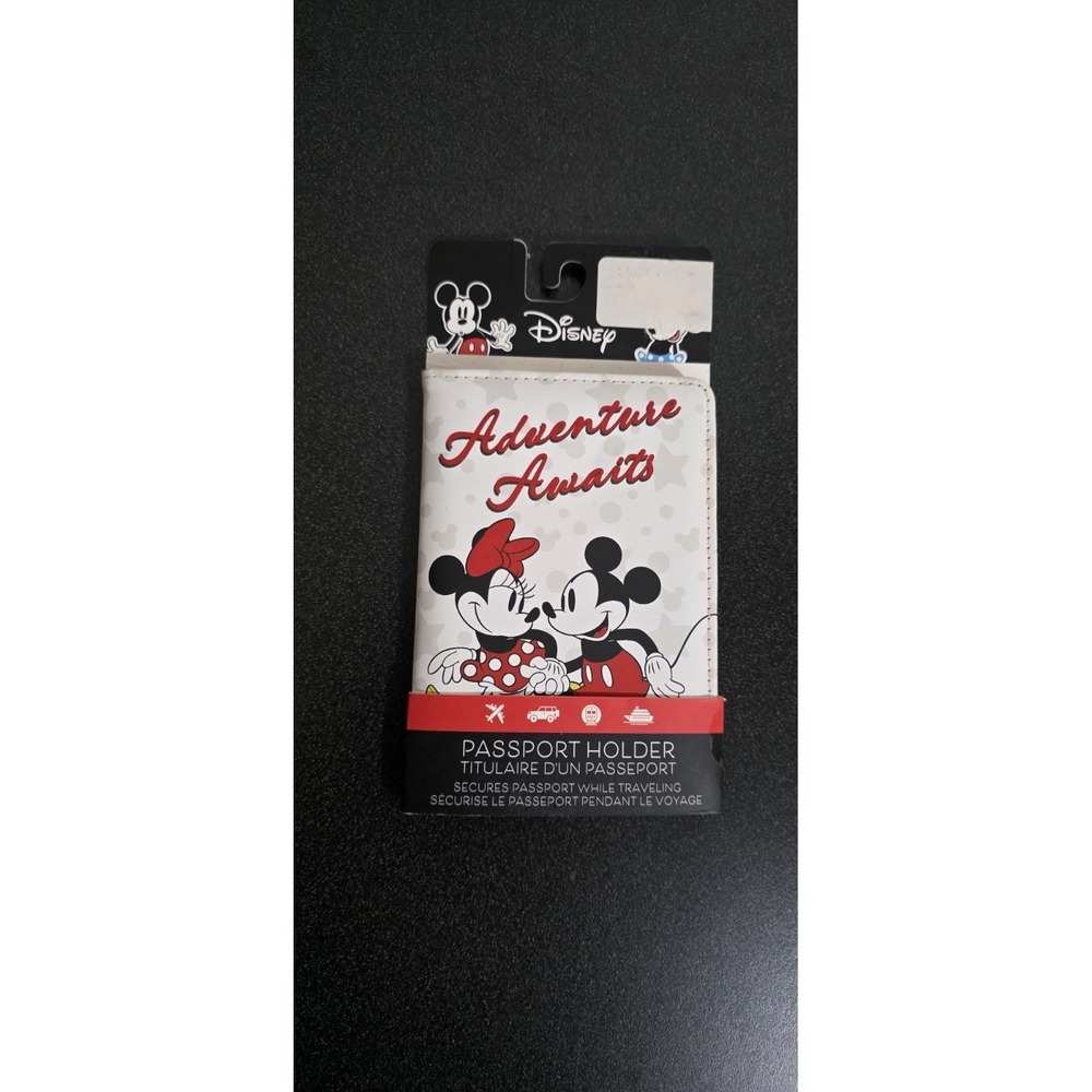 New Disney Mickey and Minnie Passport Holder Travel‎ Wallet Leather Vacation